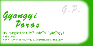 gyongyi poros business card